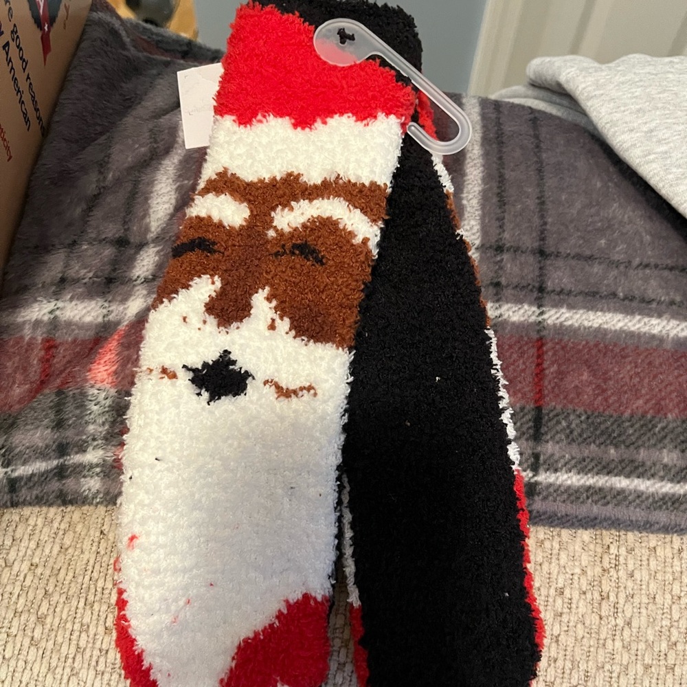 Santa fuzzy socks